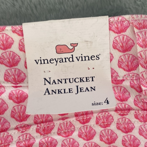 Vinyard Vines martha vinyards Nantucket Ankle Jean cotton & spandex pink &white - Picture 8 of 16